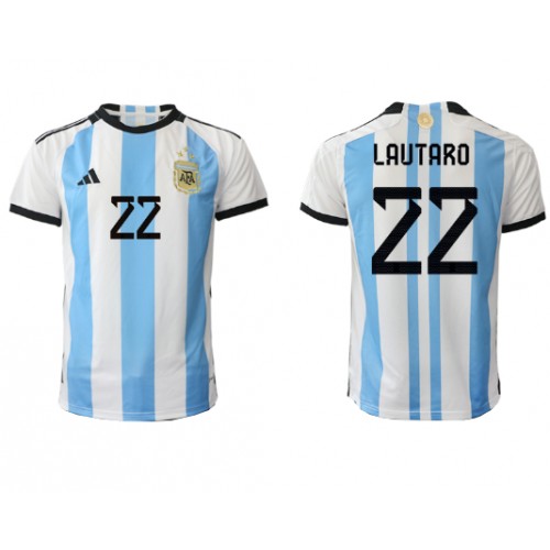 Argentina Lautaro Martinez #22 Domaci Dres SP 2022 Kratak Rukavima